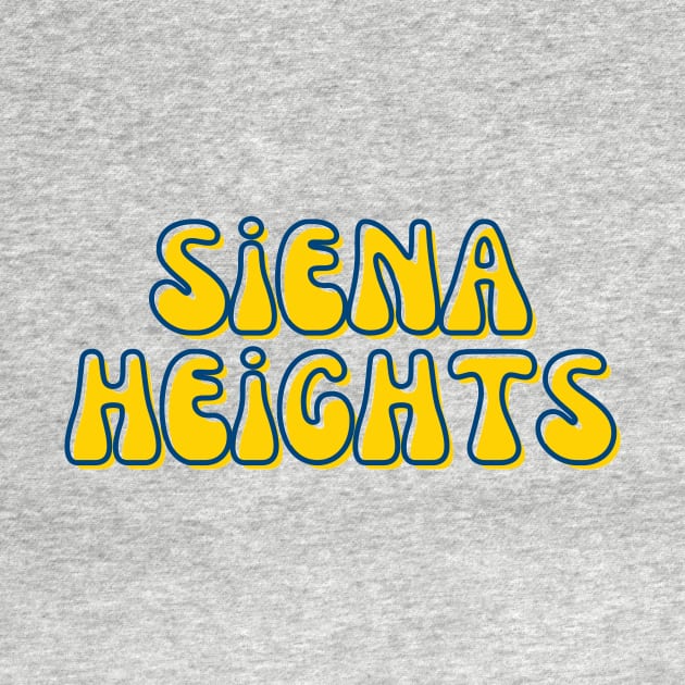 Retro Groovy Siena Heights University Lettering by opptop